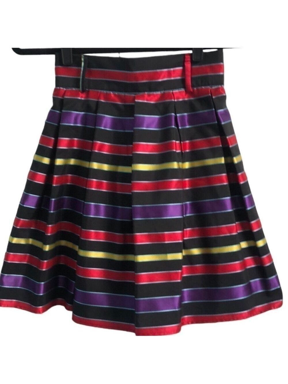 Vintage Striped Rainbow Mini Skirt Fits XS Bought In Italy 1980s